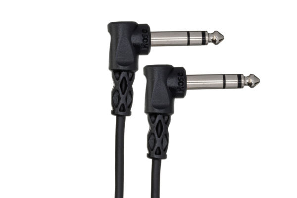 Hosa CSS-103RR Balanced Interconnect Cable - Right Angle 1/4-inch TRS Male to Right Angle 1/4-inch TRS Male - 3 foot