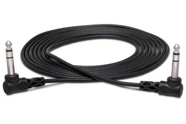 Hosa CSS-103R Balanced Interconnect Cable - 1/4-inch TRS Male to Right Angle 1/4-inch TRS Male - 3 foot