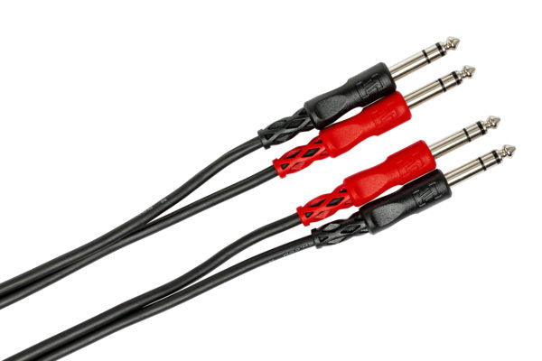 Hosa CSS-201 Stereo Interconnect Dual 1/4-inch TRS Male to Dual 1/4-inch TRS Male Cable - 3.3 foot