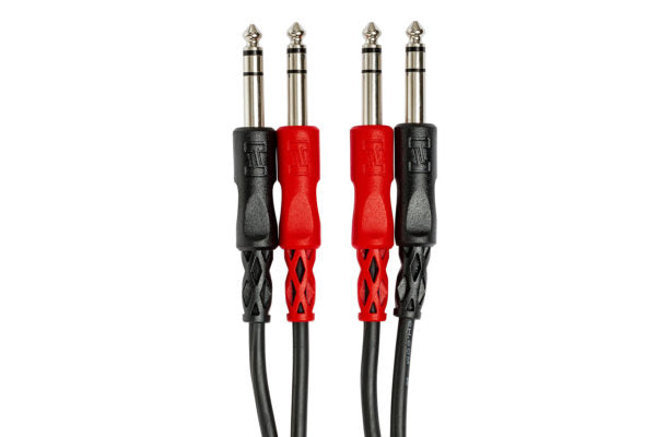 Hosa CSS-201 Stereo Interconnect Dual 1/4-inch TRS Male to Dual 1/4-inch TRS Male Cable - 3.3 foot