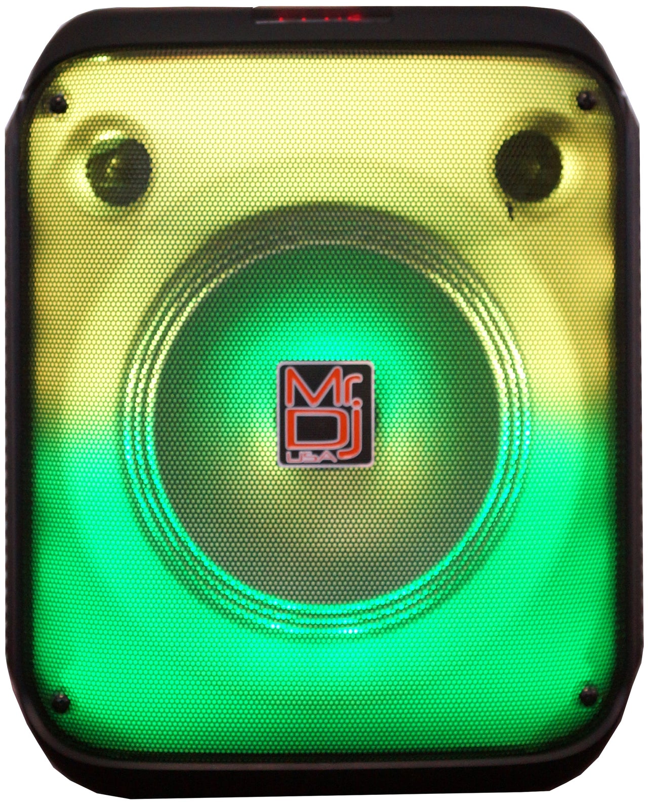 MR DJ CUBE8 8" Rechargeable Portable Bluetooth Karaoke Speaker with Party Flame Lights Microphone TWS USB FM Radio