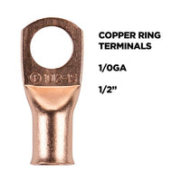 Thumbnail for Install Bay CUR1012 Copper Uninsulated Ring Terminal 1/0 Gauge 1/2
