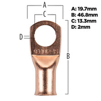 Thumbnail for Install Bay CUR1012 Copper Uninsulated Ring Terminal 1/0 Gauge 1/2