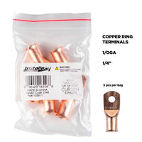 Thumbnail for Install Bay CUR1014 Copper Uninsulated Ring Terminal 1/0 Gauge 1/4