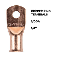 Thumbnail for Install Bay CUR1014 Copper Uninsulated Ring Terminal 1/0 Gauge 1/4