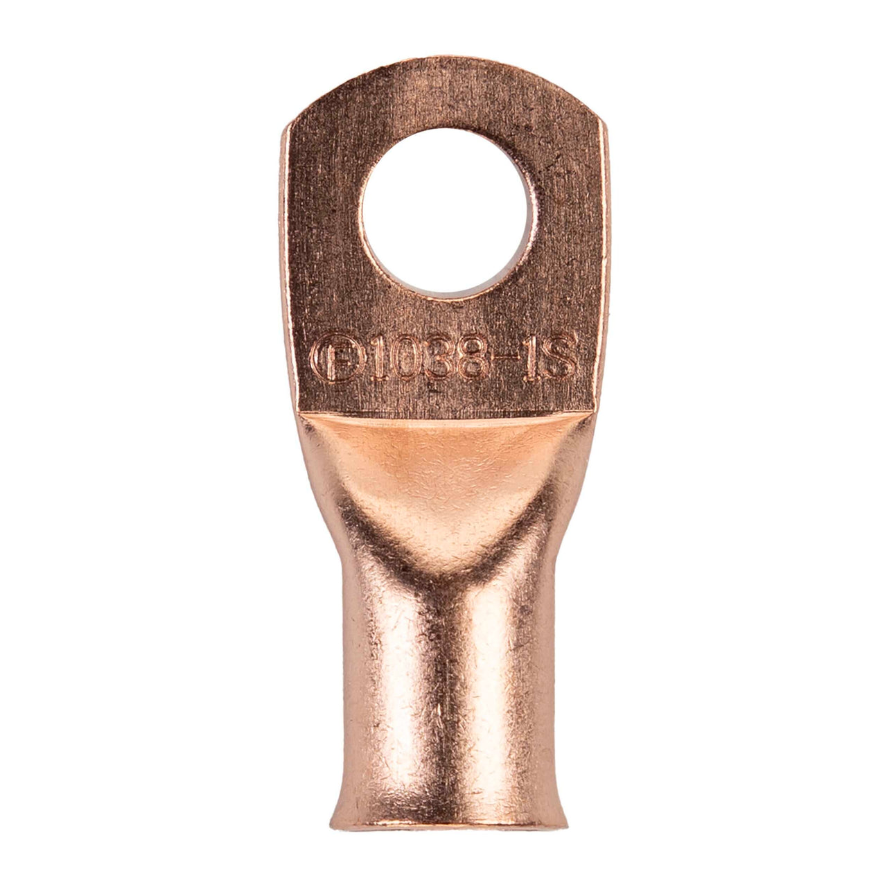 Install Bay CUR1038 Copper Uninsulated Ring Terminal 1/0 Gauge 3/8" 5/PK