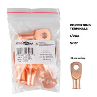 Thumbnail for Install Bay CUR10516 Copper Uninsulated Ring Terminal 1/0 Gauge 5/16