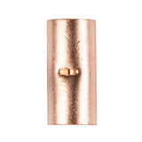 Uninsulated butt connector for electrical wiring, featuring a copper construction, durable and reliable for 2/0 gauge applications.