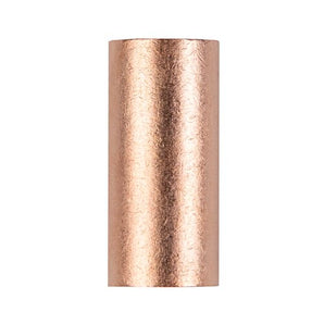 Uninsulated butt connector for electrical wiring, featuring a copper construction, durable and reliable for 2/0 gauge applications.