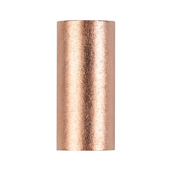 Uninsulated butt connector for electrical wiring, featuring a copper construction, durable and reliable for 2/0 gauge applications.