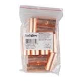 Uninsulated butt connector for electrical wiring, featuring a copper construction, durable and reliable for 2/0 gauge applications.