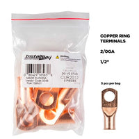 Thumbnail for Install Bay CUR2012 Copper Uninsulated Ring Terminal 2/0 Gauge 1/2