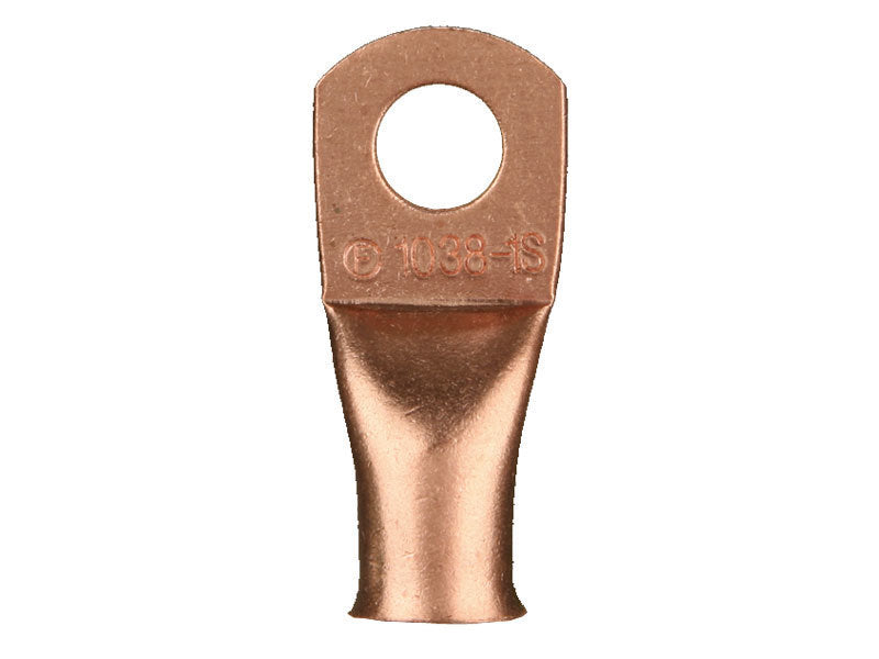 Install Bay CUR2038 Copper Uninsulated Ring Terminal 2/0 Gauge 3/8 inch 5/PK