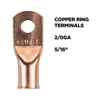 Thumbnail for Install Bay CUR20516 Copper Uninsulated Ring Terminal 2/0 Gauge 5/16