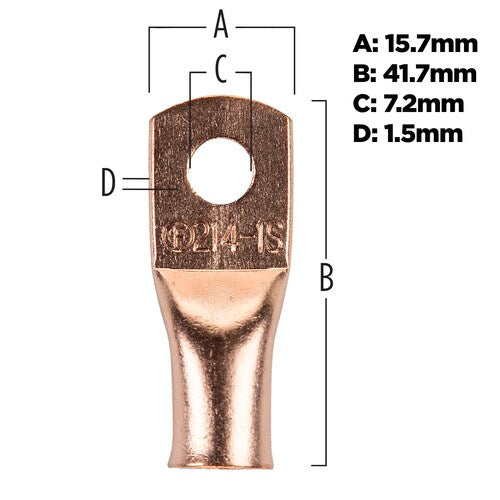 Install Bay CUR214 Copper Uninsulated Ring Terminal 2 Gauge 1/4" 10/PK