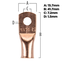 Thumbnail for Install Bay CUR214 Copper Uninsulated Ring Terminal 2 Gauge 1/4