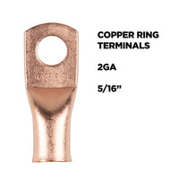 Thumbnail for Install Bay CUR2516 Copper Uninsulated Ring Terminal 2 Gauge 5/16 Inch 10 Pack