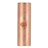 Close-up of Install Bay CUR4 copper uninsulated butt connector, showcasing its design, suitable for 4 gauge wiring.