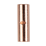Install Bay CUR6 Copper Uninsulated Butt Connector 6 Gauge, product image showing uninsulated butt connector.