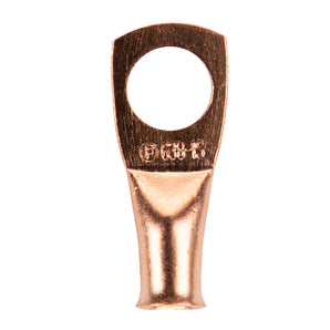 Install Bay CUR638 copper uninsulated ring terminal 6 gauge with a 3/8 inch opening