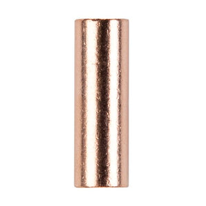 Install Bay CUR6 Copper Uninsulated Butt Connector 6 Gauge, product image showing uninsulated butt connector.