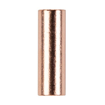 Install Bay CUR6 Copper Uninsulated Butt Connector 6 Gauge, product image showing uninsulated butt connector.