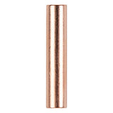 Uninsulated butt connector, copper, 8 gauge, displaying a single, long cylindrical connector for electrical connections.
