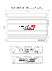 Thumbnail for Cerwin Vega CVP1600.4D 1600 Watts 4-Channel Class-D Amplifier + Amp Kit + Mobile Bracket & Tape