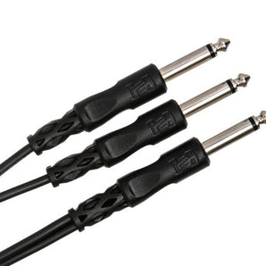 Hosa CYP-103 Y Cable - 1/4-inch TS Male to Dual 1/4-inch TS Male - 3 foot