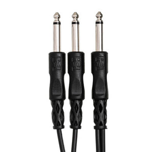 Hosa CYP-103 Y Cable - 1/4-inch TS Male to Dual 1/4-inch TS Male - 3 foot