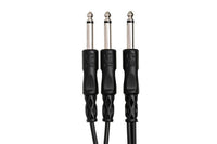 Thumbnail for Hosa CYP-103 Y Cable - 1/4-inch TS Male to Dual 1/4-inch TS Male - 3 foot