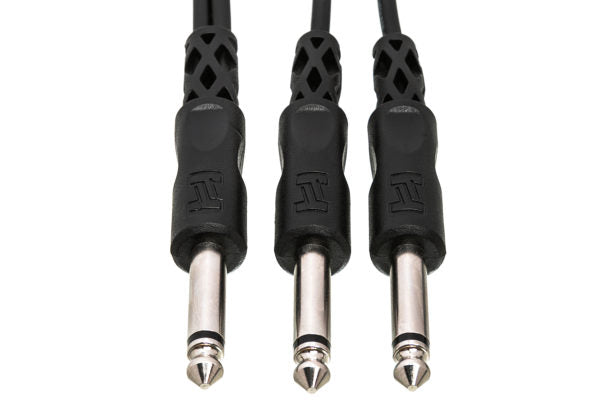 Hosa CYP-103 Y Cable - 1/4-inch TS Male to Dual 1/4-inch TS Male - 3 foot