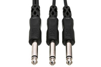 Thumbnail for Hosa CYP-103 Y Cable - 1/4-inch TS Male to Dual 1/4-inch TS Male - 3 foot