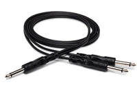 Thumbnail for Hosa CYP-103 Y Cable - 1/4-inch TS Male to Dual 1/4-inch TS Male - 3 foot