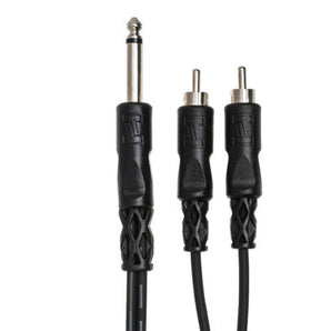 Hosa CYR-101 Y Cable - 1/4-inch TS Male to Dual RCA Male - 3 foot