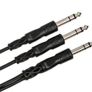 Hosa CYS-103 Y Cable - 1/4-inch TRS Male to Dual 1/4-inch TRS Male - 3 foot