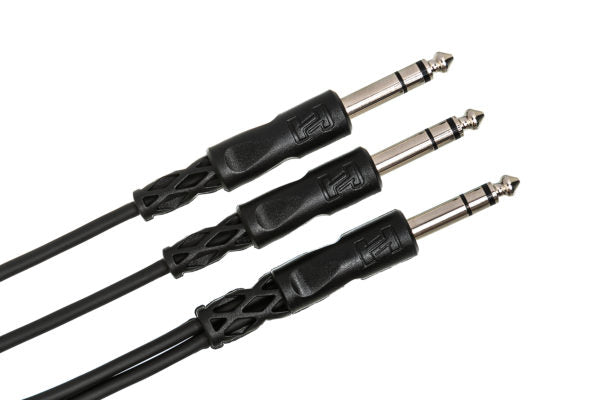 Hosa CYS-103 Y Cable - 1/4-inch TRS Male to Dual 1/4-inch TRS Male - 3 foot