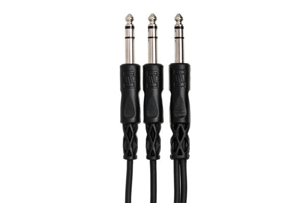Hosa CYS-103 Y Cable - 1/4-inch TRS Male to Dual 1/4-inch TRS Male - 3 foot