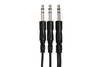 Thumbnail for Hosa CYS-103 Y Cable - 1/4-inch TRS Male to Dual 1/4-inch TRS Male - 3 foot