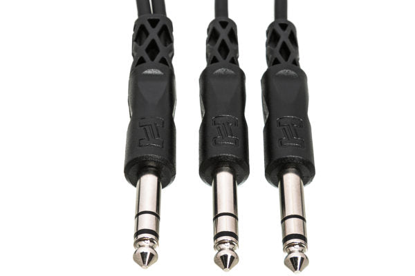 Hosa CYS-103 Y Cable - 1/4-inch TRS Male to Dual 1/4-inch TRS Male - 3 foot