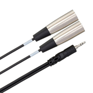 Hosa CYX-403M Stereo Breakout Cable - 3.5mm TRS Male to Dual XLR3 Male - 9.8 foot