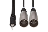 Thumbnail for Hosa CYX-402M Stereo Breakout Cable - 3.5mm TRS Male to Dual XLR3 Male - 6.5 foot