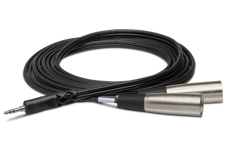 Hosa CYX-403M Stereo Breakout Cable - 3.5mm TRS Male to Dual XLR3 Male - 9.8 foot