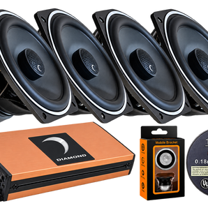 Diamond Audio MS69CX 2 Pair 6x9 Marine Speakers MICRO4V2 4 Channel Amp Bundle
