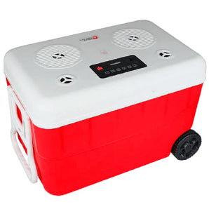 Cerwin Vega CVC65R 55QT Red Cooler with 6.5" 2-Way Marine Built-In Speakers, BT Streaming, Phone Charger, 10hr Battery