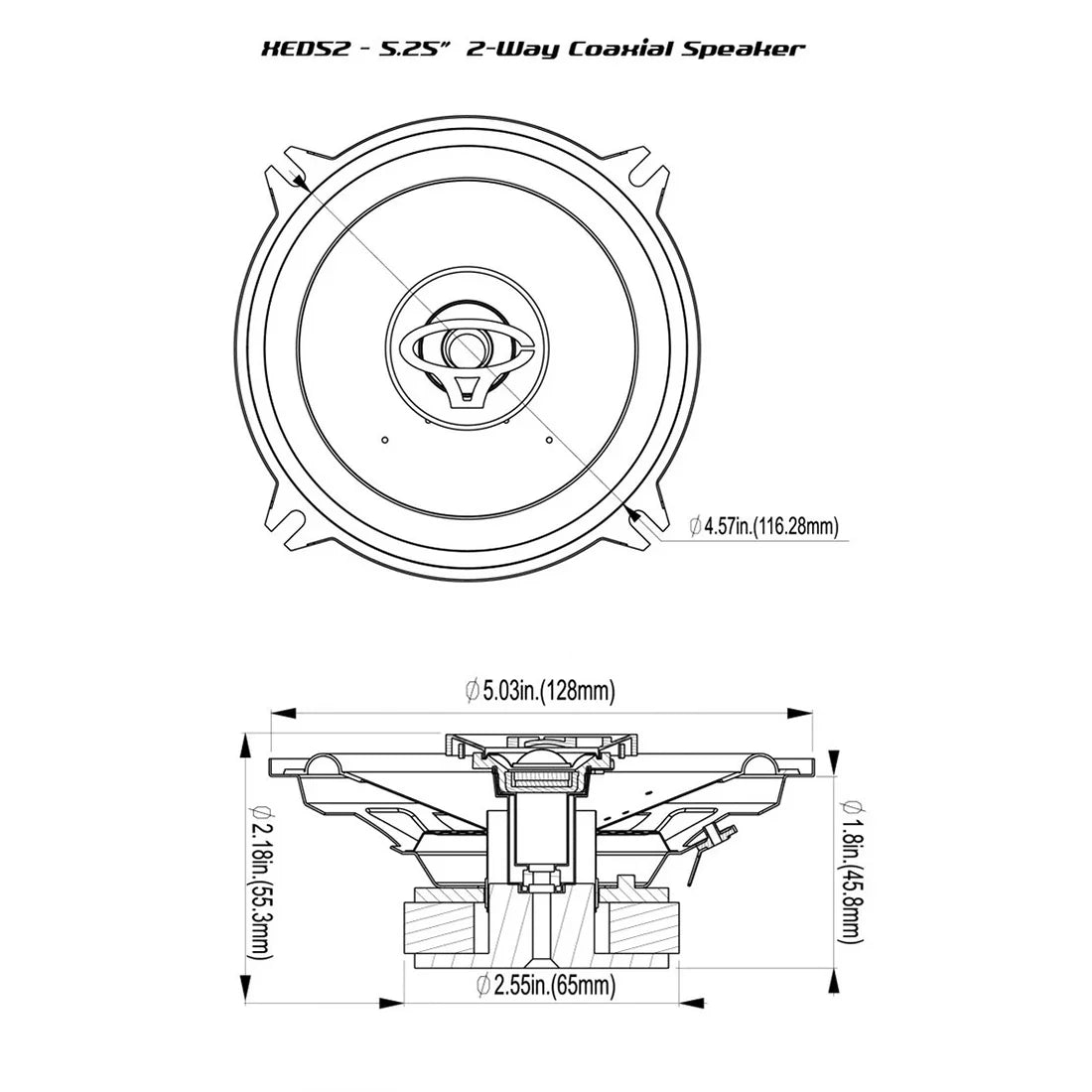 2 Cerwin Vega XED52 5.25" 2-Way XED Series Coaxial Car Speakers