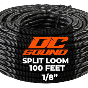 DC Sound 1/8" 2.5mm 100 Feet Split Wire Loom Tubing