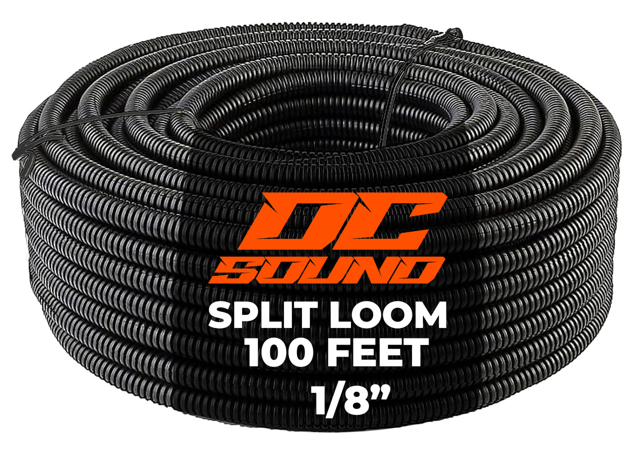DC Sound 1/8" 2.5mm 200 Feet Split Wire Loom Cable Sleeves Conduit Protective Tubing
