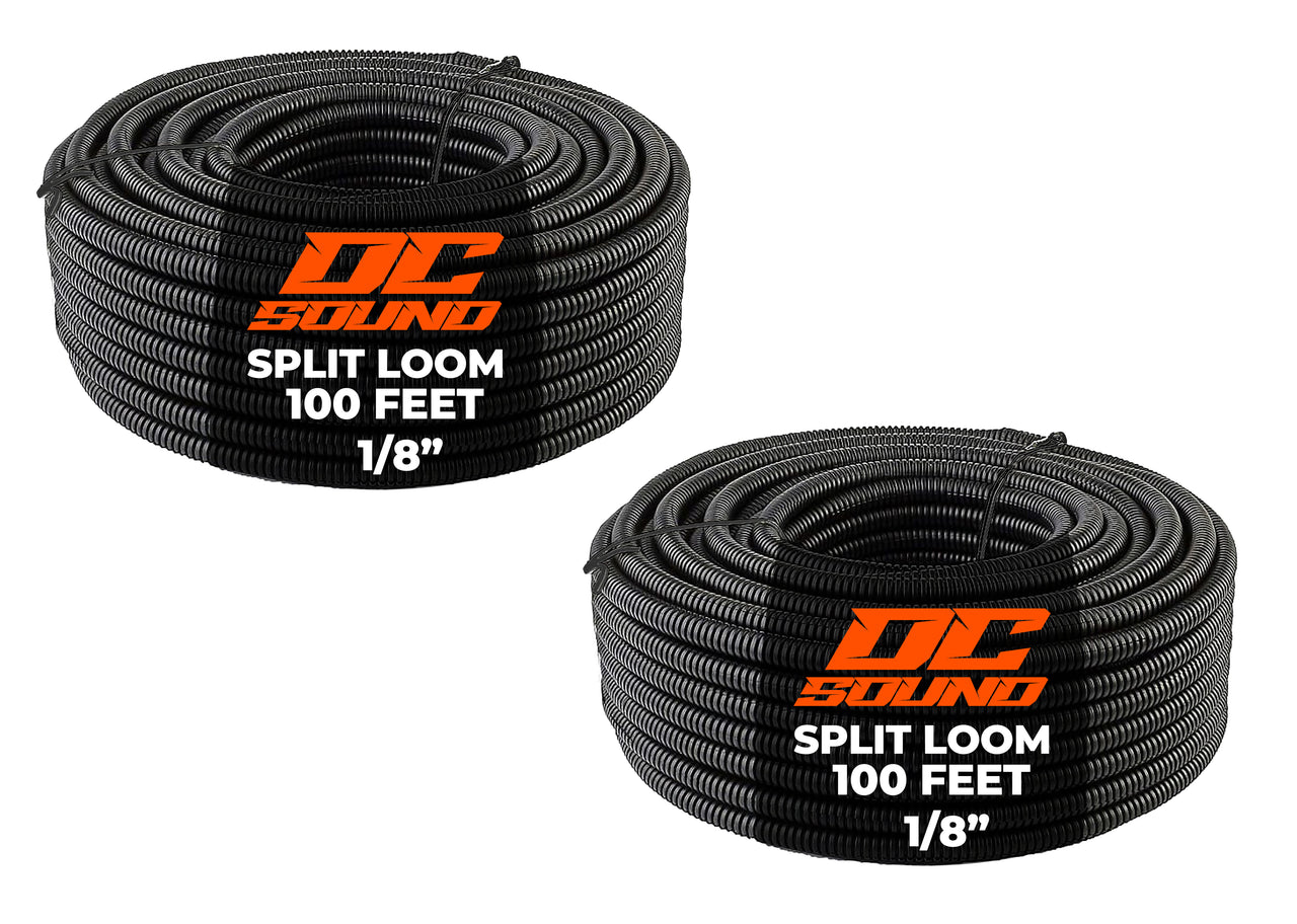 DC Sound 1/8" 2.5mm 200 Feet Split Wire Loom Cable Sleeves Conduit Protective Tubing