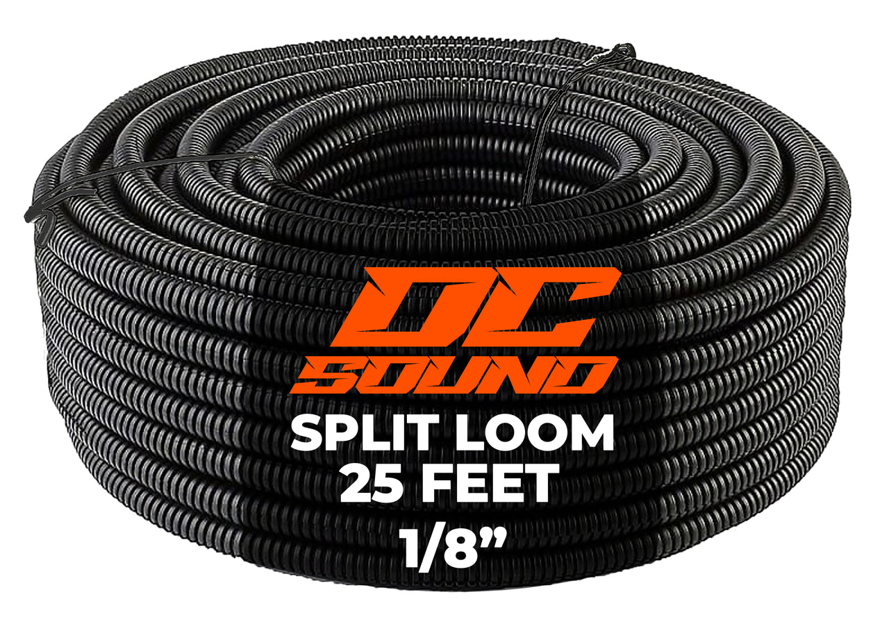 DC Sound 1/8" 2.5mm 25 Feet Split Wire Loom Cable Sleeves Conduit Protective Tubing